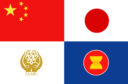 Asian Flag - Combined PR China, Japan, SAARC, ASEAN flags in one Asian Flag.