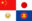 Asian Flag - Combined PR China, Japan, SAARC, ASEAN flags in one Asian Flag.