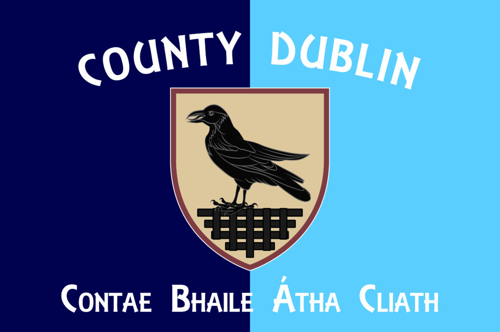 Flag of County Dublin is one of the thirty-two traditional counties of Ireland. Vector illustration Copyright: dique