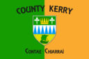 Flag of County Kerry is a county in Ireland. It is located in the South-West Region and forms part of the province of Munster. Vector illustration