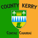 Flag of County Kerry is a county in Ireland. It is located in the South-West Region and forms part of the province of Munster. Vector illustration