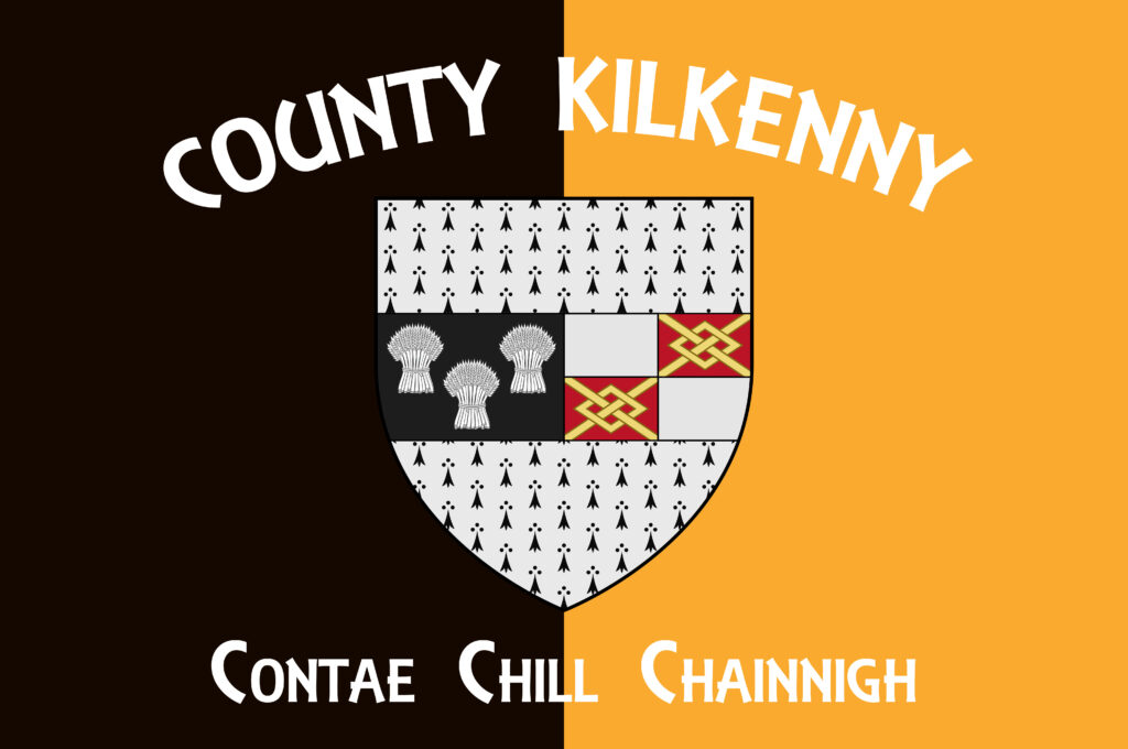 Flag of County Kilkenny is a county in Ireland. It is in the province of Leinster and is part of the South-East Region.