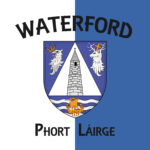 Flag of County Waterford is a county in Ireland. It is in the province of Munster and is part of the South-East Region. Vector illustration
